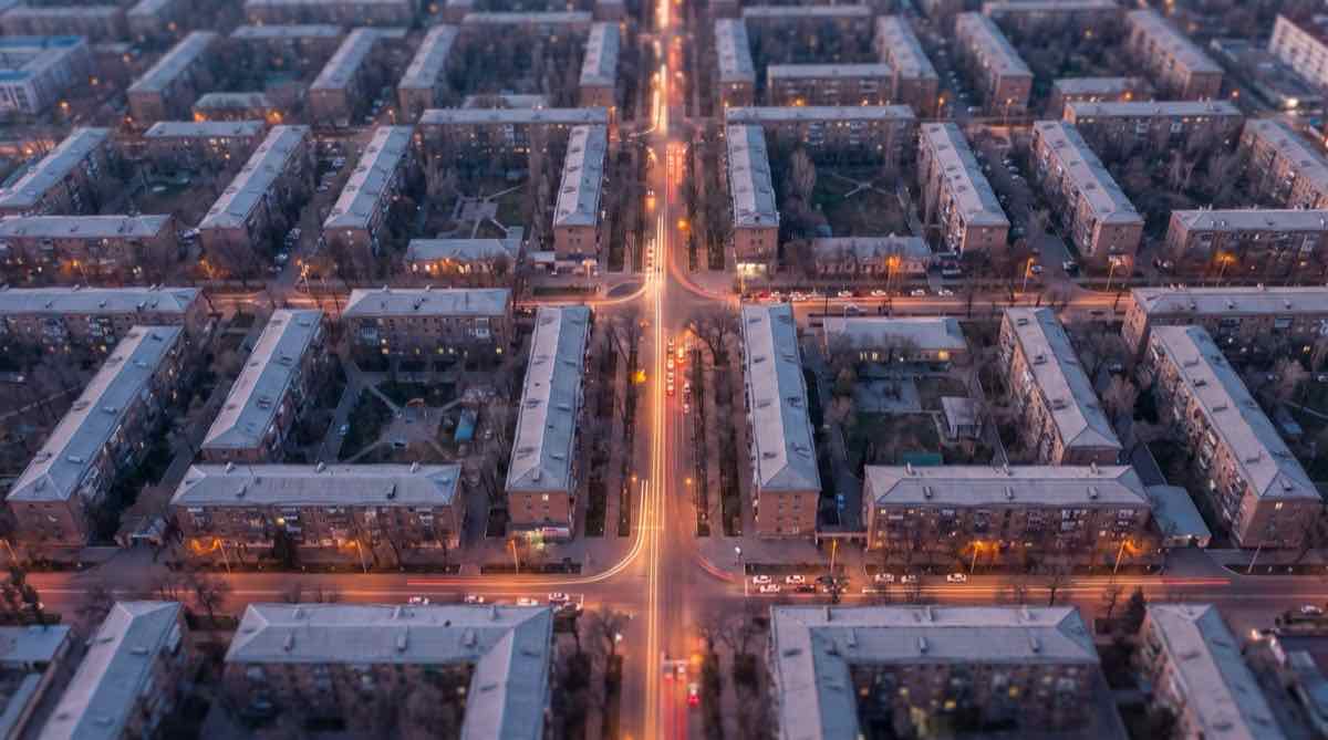 Городской квартал сверху